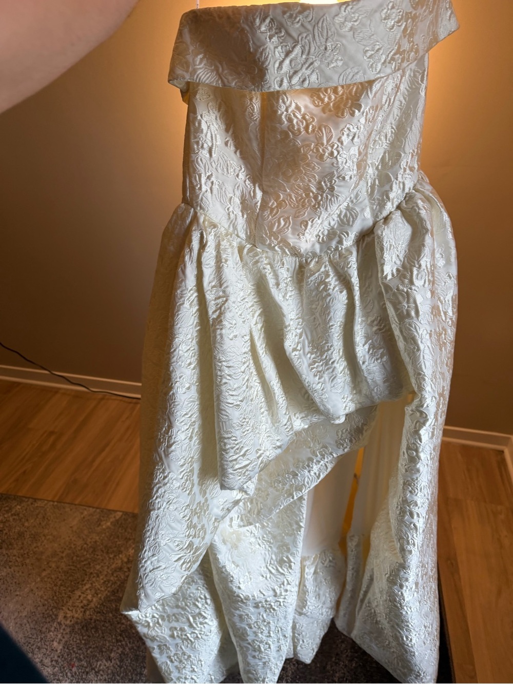 Elliatt Ivory Textured Strapless Gown